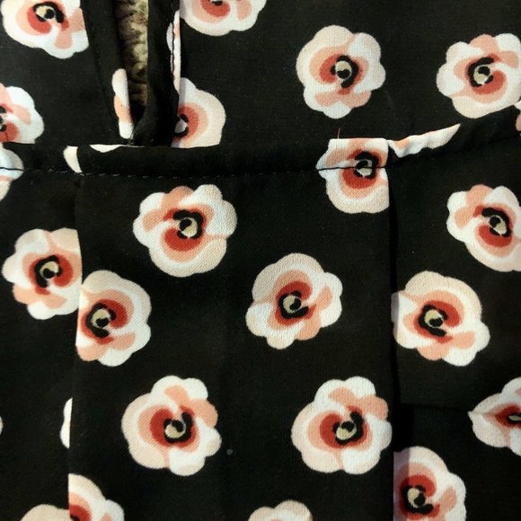 Elle Blouse Womens L Used Floral Flutter Sleeve - Picture 7 of 13